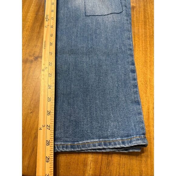 LOGO by Lori Goldstein Shadow Patch Boyfriend Jeans Size 10 - Picture 10 of 10